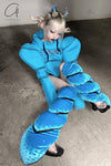 Windowsen corset pad shoulder sweater PS23T003 blue